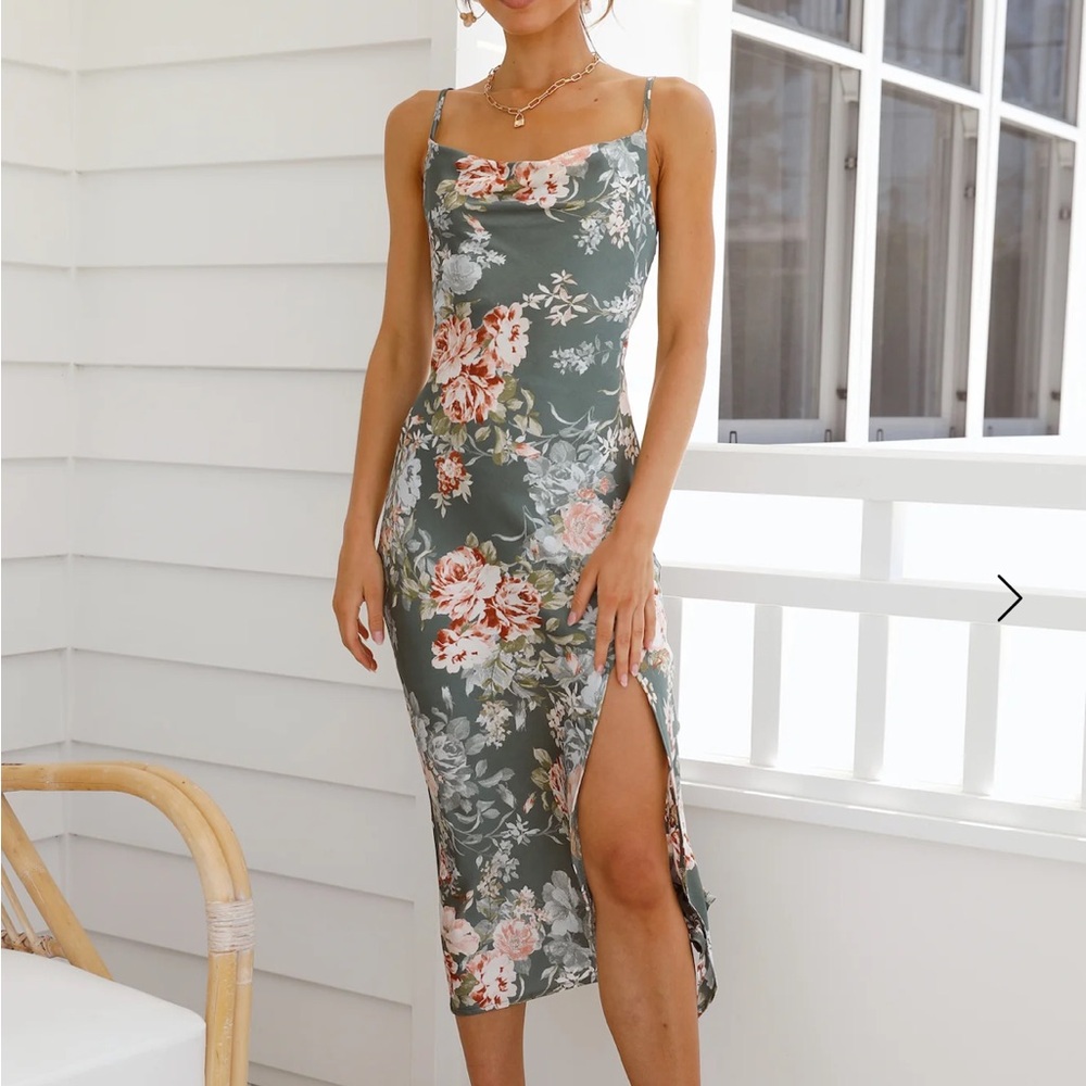 Floral Green Midi Dress - MARIPOSA MIDI DRESS SAGE